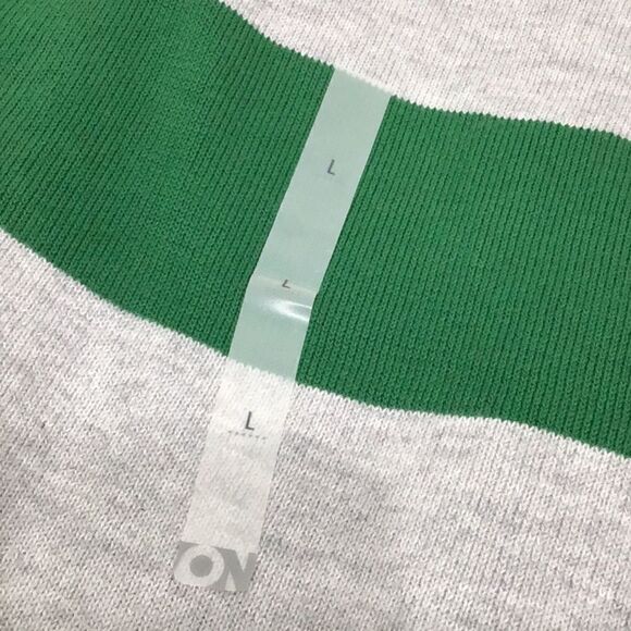 Old Navy New with Tags Green Gray Striped V Neck Sweater - Picture 8 of 9